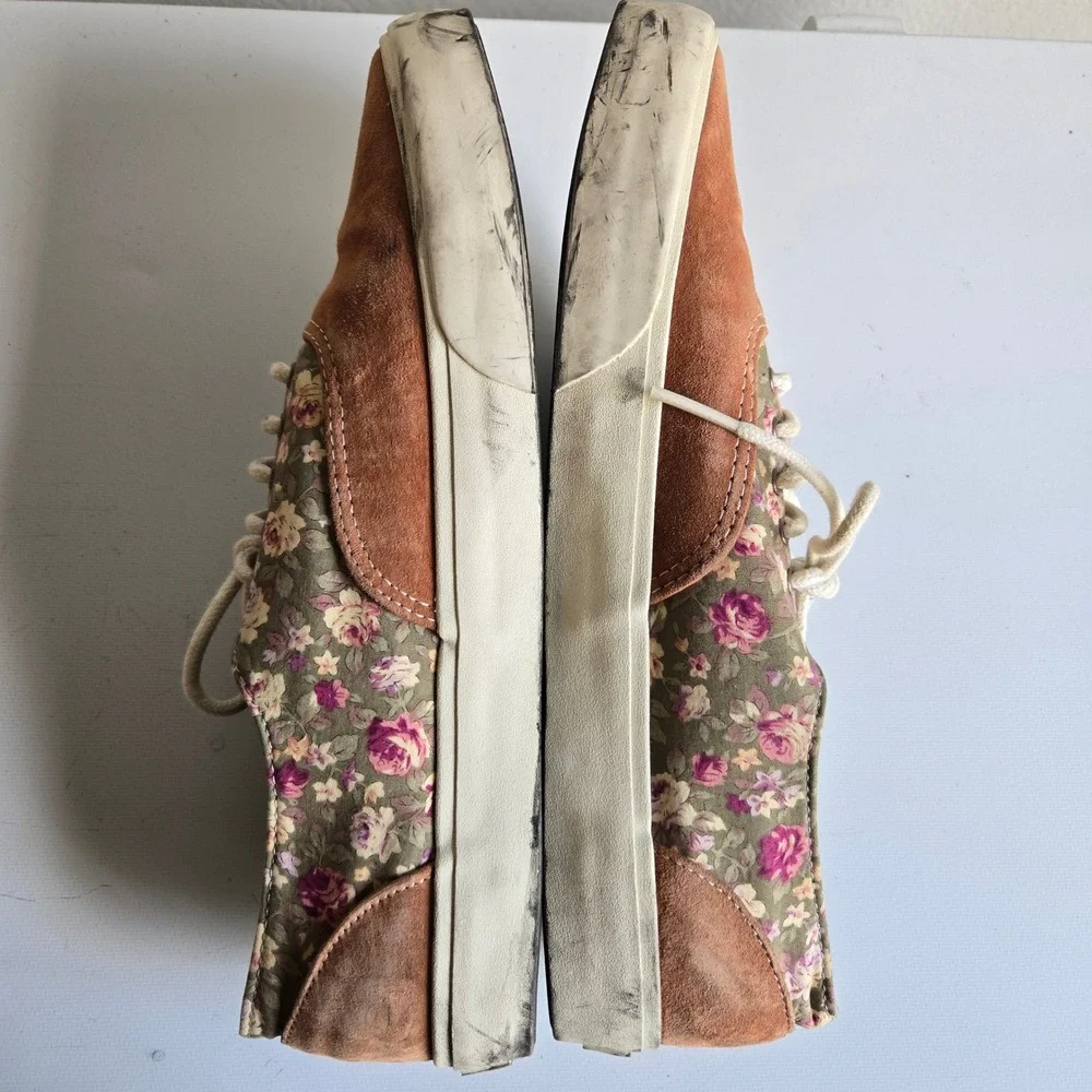 Vans California Era Decon Mens 12 Mocha Bisque Suede Floral Mix Sneakers Low Top